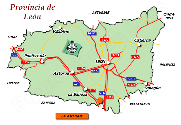 Mapa de la provincia de León
